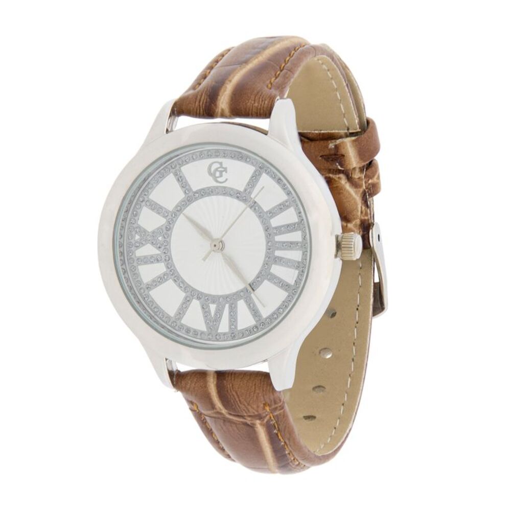 Gold Coast Women's Classic 40mm Watch with Faux Leather Croc Embossed Band